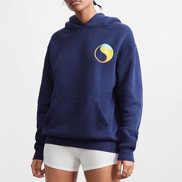 Free & Easy Los Angeles Navy Blue Don’t Trip Sunset Hoodie Premium Heavy Fleece - Picture 10 of 11